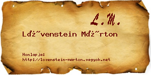 Lövenstein Márton névjegykártya